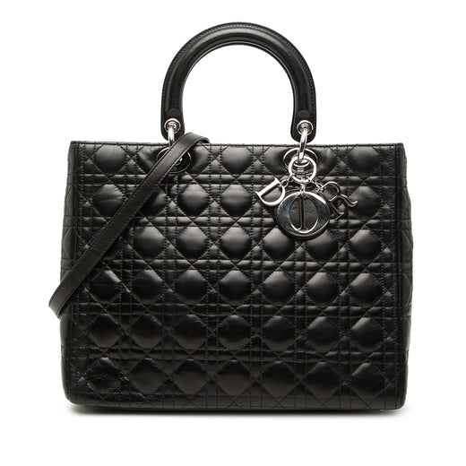 Large Lambskin Cannage Lady Dior - Image 1