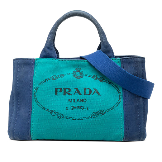 Small Bicolor Canvas Canapa Logo Satchel - Image 1