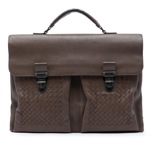 Intrecciato Trimmed Nappa Business Bag - Image 1