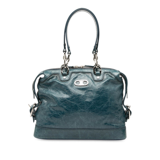 Crinkled Patent Macadam Shoulder Bag - Image 1