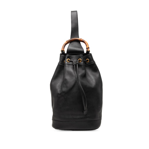 Calfskin Bamboo Drawstring Sling Backpack - Image 1