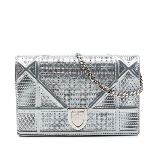Metallic Patent Microcannage Diorama Wallet on Chain - Image 1