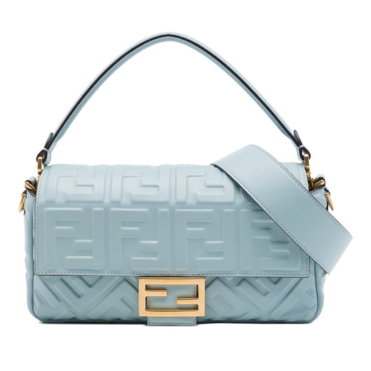 Zucca Embossed Leather Baguette Satchel - Image 1