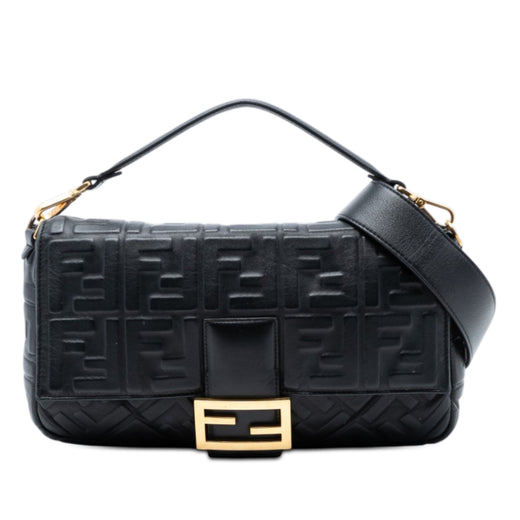 Large Zucca Embossed Leather Baguette Satchel - Image 1