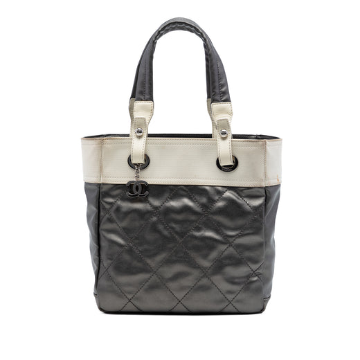 Small Bicolor Quilted Coated Canvas Paris Biarritz Tote - Image 1