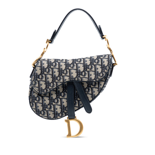Mini Oblique Canvas Saddle Bag - Image 1