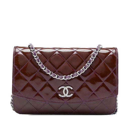 CC Quilted Patent Brilliant Wallet On Chain - Image 1