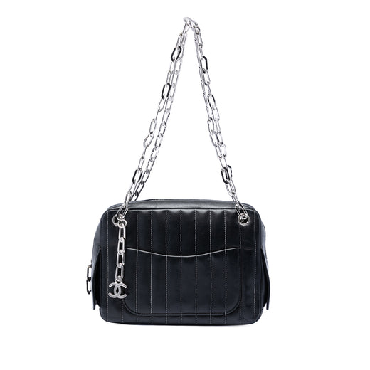 Small Vertical Quilted Lambskin Mademoiselle Camera Bag - Image 1