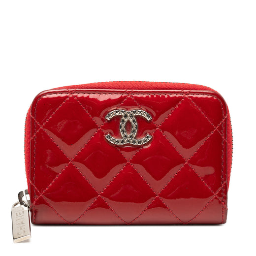 CC Quilted Patent Brilliant Zip Around Coin Pouch - Image 1