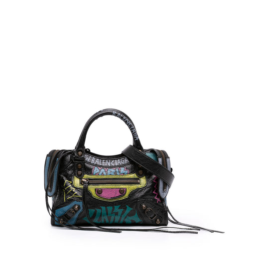 Mini Lambskin Motocross Graffiti All Over Classic City Satchel - Image 1