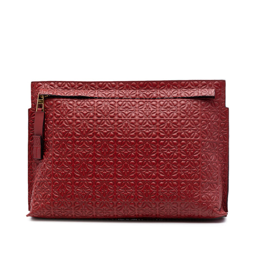 Embossed Anagram Leather Repeat T Clutch - Image 1