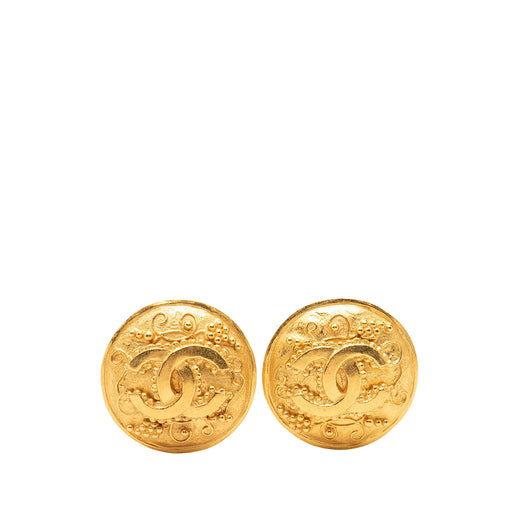 CC Gold Plated Grapevine Round Clip On Earrings - Image 1