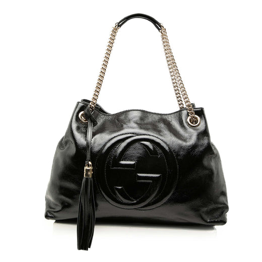 Medium Patent Soho Chain Tote - Image 1