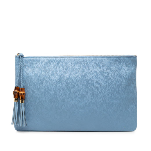 Calfskin Bamboo Tassel Clutch - Image 1