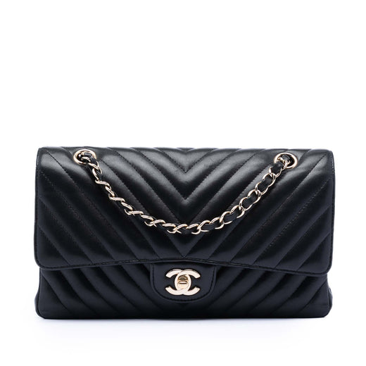 Medium Classic Chevron Lambskin Double Flap - Image 1