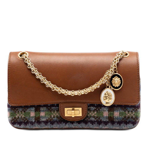 Smooth Calfskin and Knit Reissue 2.55 Medallion Nude Double Flap 225 - Image 1