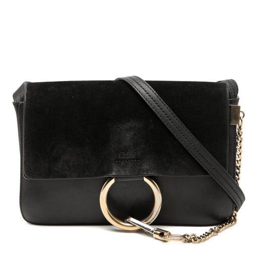 Small Suede and Calfskin Faye Crossbody - Image 1