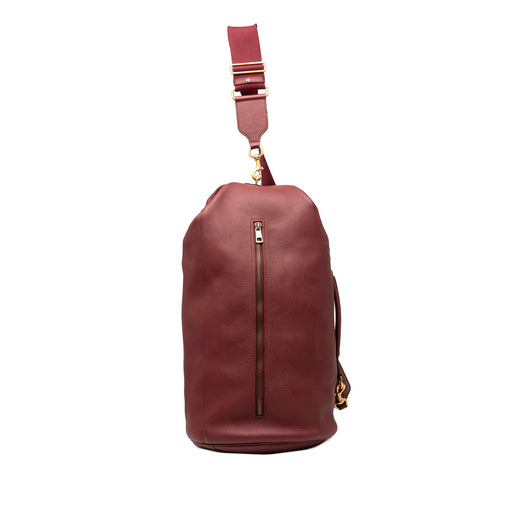 Grained Leather Vertical Zip Sling Bag - Image 1