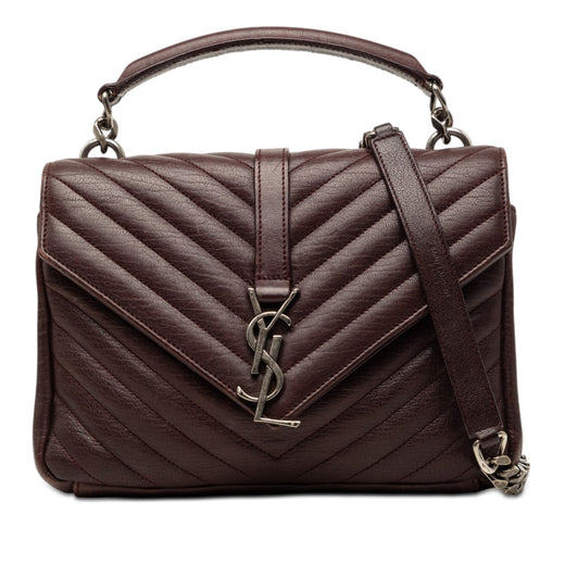 Medium Quilted Chevron Sheepskin College Satchel - Image 1