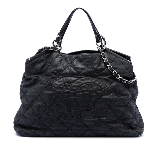 Large CC Quilted Iridescent Calfskin Sea Hit Tote - Image 1