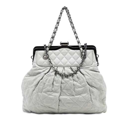 Iridescent Calfskin Chic Quilt Frame Satchel - Image 1