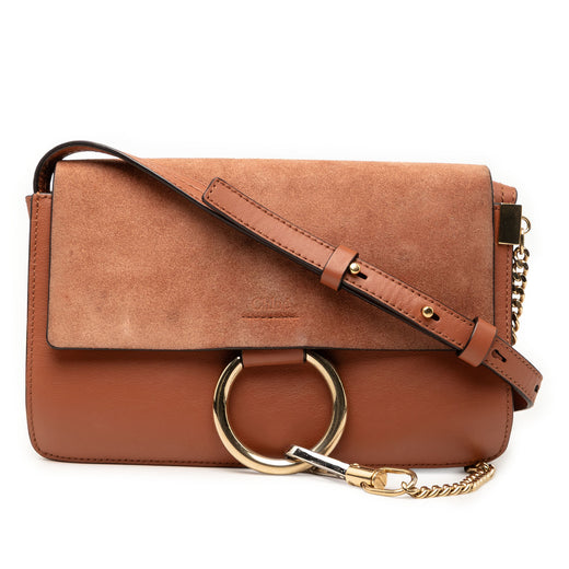 Small Suede and Calfskin Faye Crossbody - Image 1