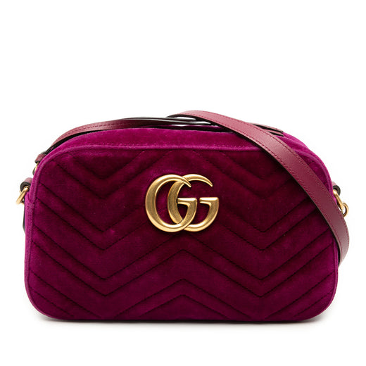 Small GG Marmont Matelasse Velvet Crossbody - Image 1