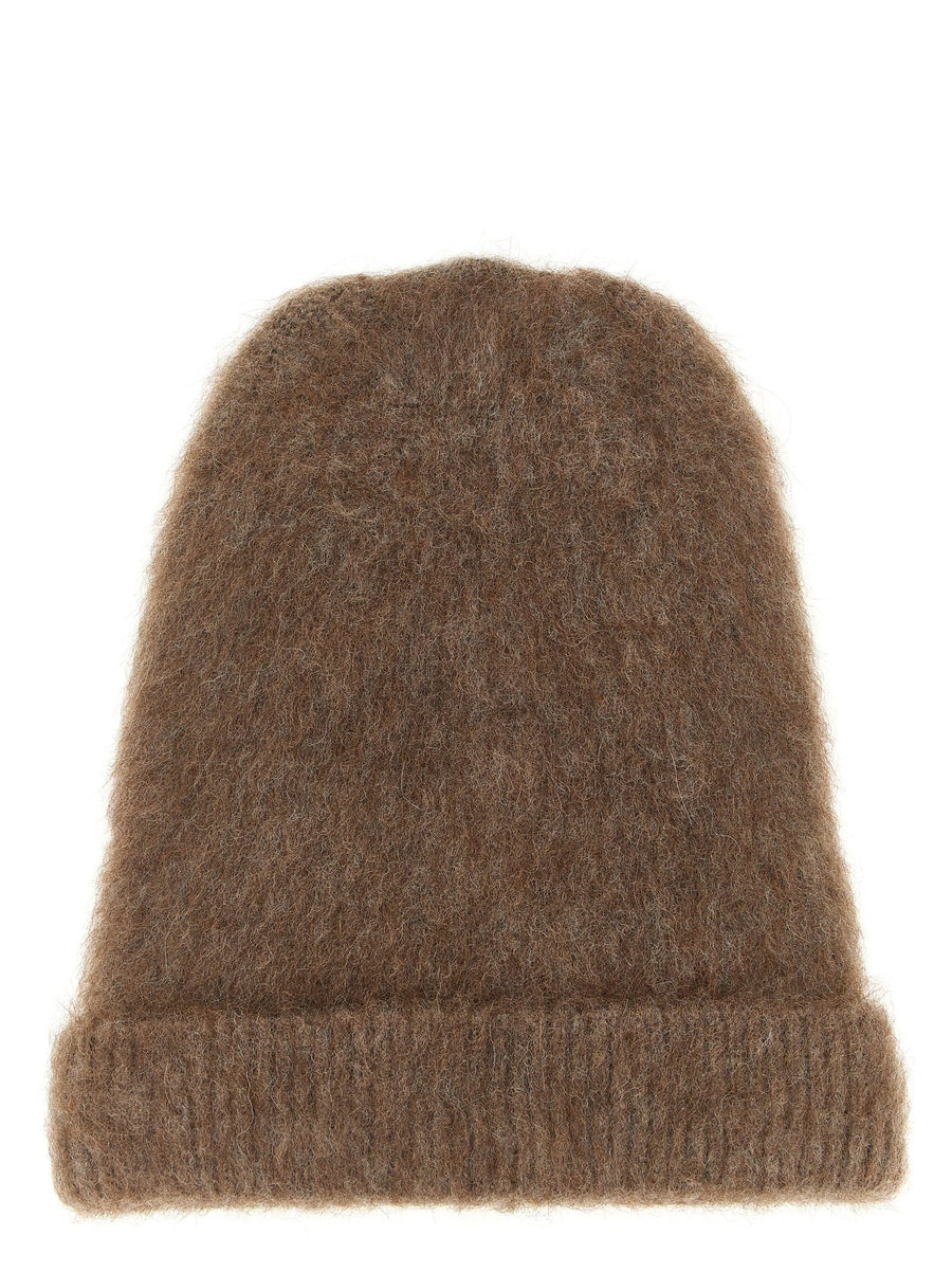 Maison Margiela Beanie — Taupe Wool And Alpaca Blend Beanies