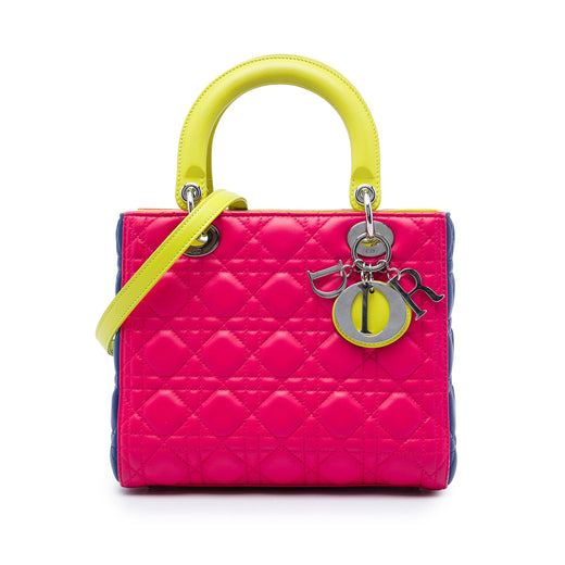 Medium Tricolor Lambskin Cannage Lady Dior - Image 1
