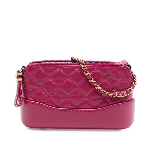 Quilted Aged Calfskin Gabrielle Double Zip Clutch with Chain - Image 1