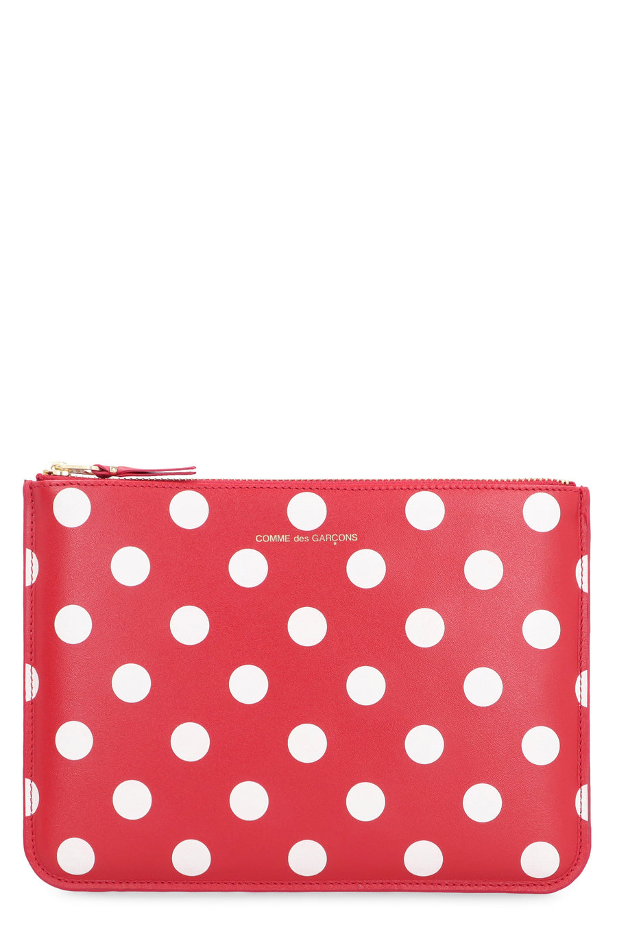 Comme Des Garçons Wallet Polka-Dot Cowhide — Red