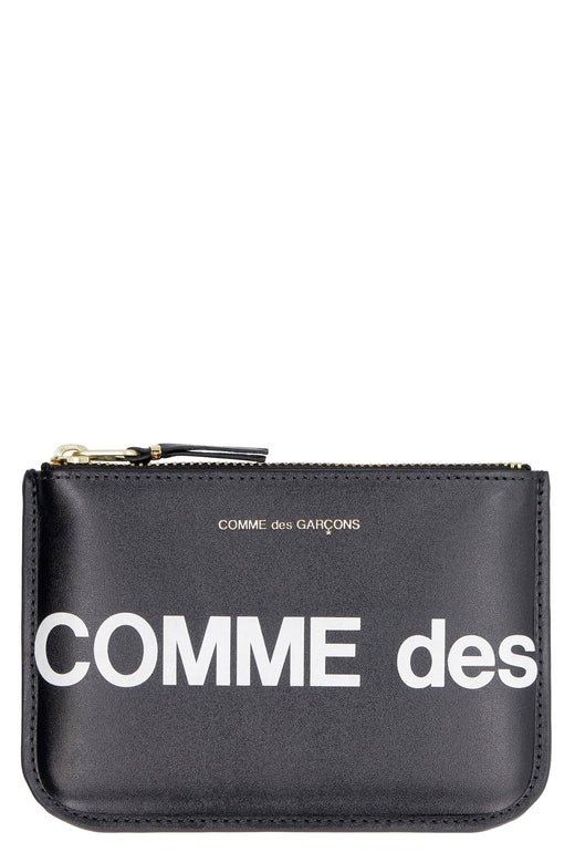 Comme Des Garçons Wallet Logo-Print Cow Hide — Black & Cardholders
