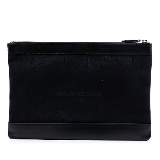 Canvas Navy Clip M Clutch - Image 1