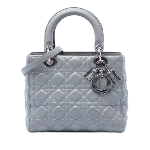 Medium Metallic Lambskin Cannage Lady Dior - Image 1