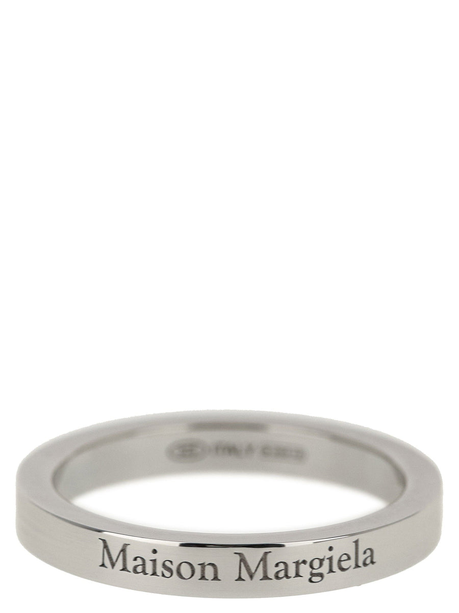 Maison Margiela Logo-Engraved Sterling Silver Ring — Rings