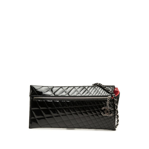 Quilted Patent Geometric Kaleidoscope Shoulder Bag - Image 1