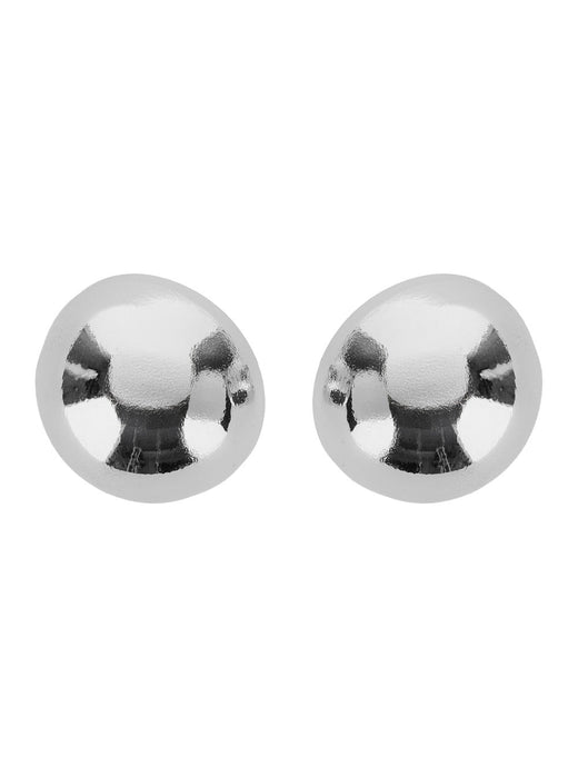 Silvia Gnecchi Polished Metallic Circular Earrings — Silver Brass