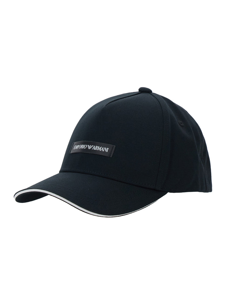Emporio Armani 627921 Logo-Patch Cotton Baseball Cap — Black Caps