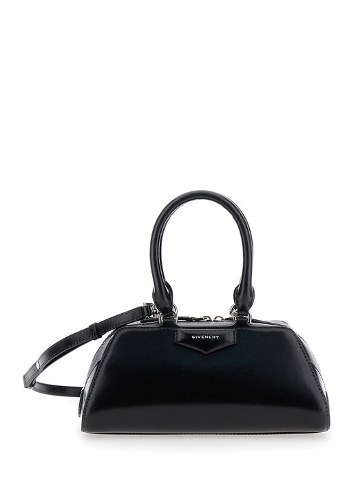 Givenchy Antigona East West Mini Top Handle Bag — Black Calfskin Leather
