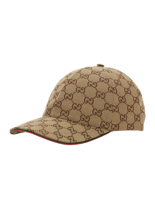 Gucci 857596 Gg Monogram Baseball Cap — Beige Cotton/polyester Caps