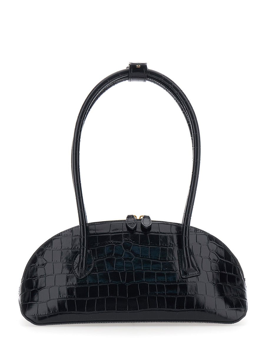 Liffner Ew Dome Shoulder Bag — Black Calf Leather