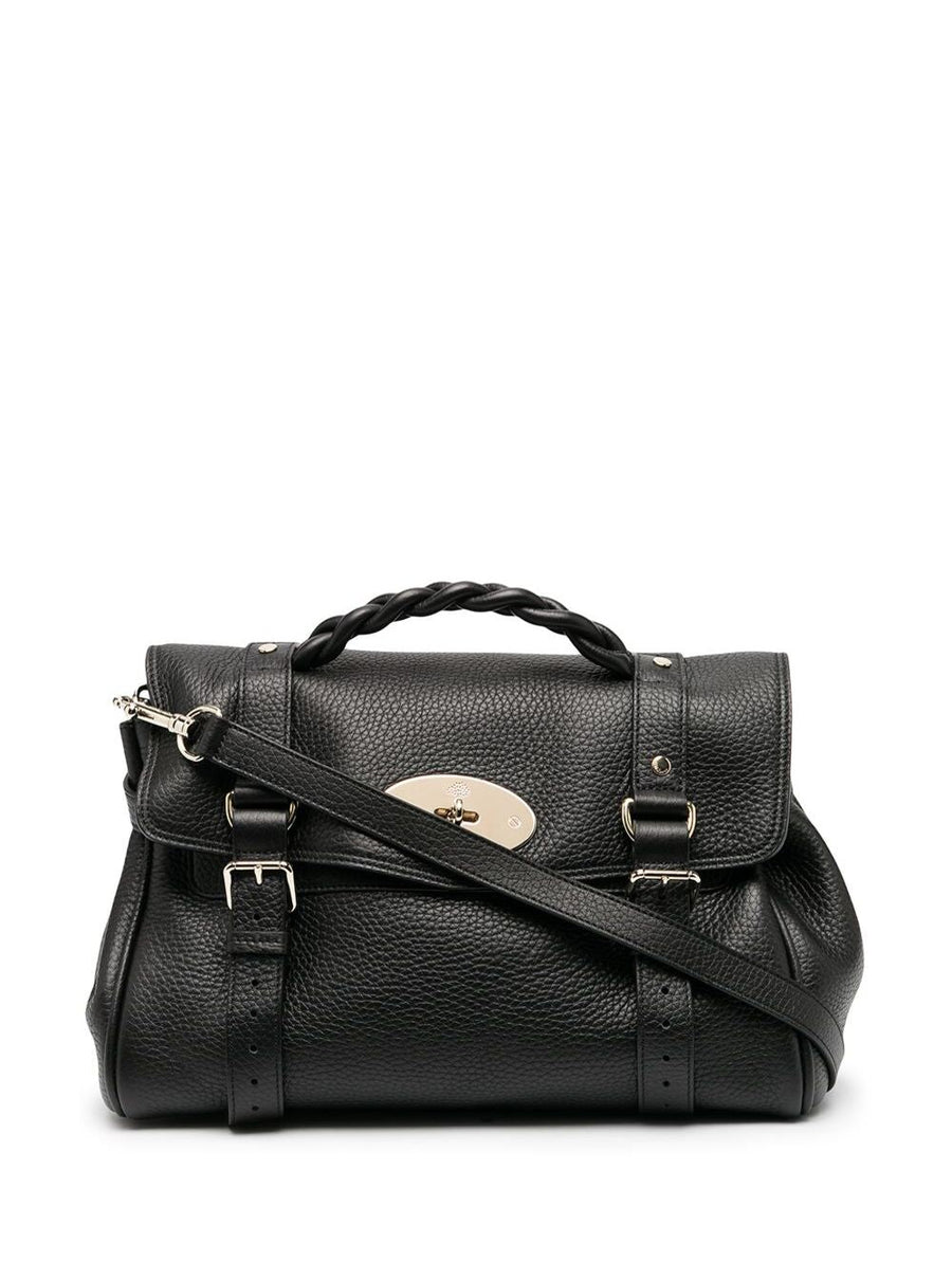 Mulberry Alexa Top Handle Bag — Black Calf Leather