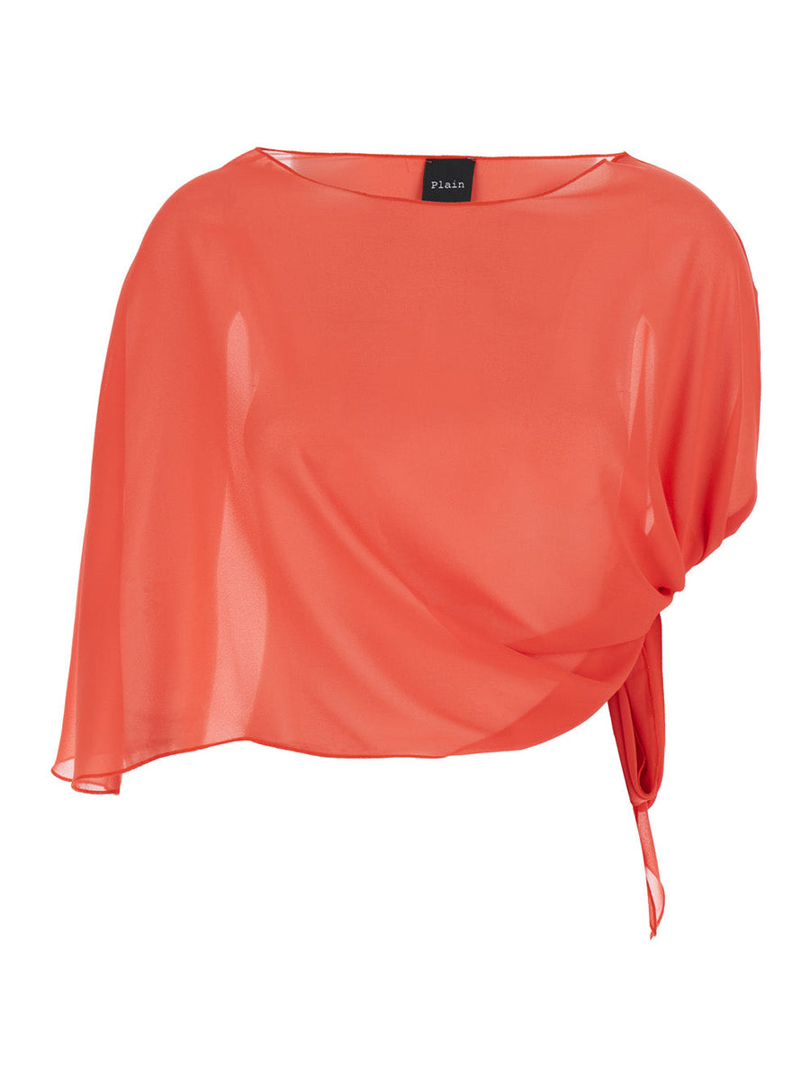 Leplain Tech Fabric Stole — Red Polyester Scarfs