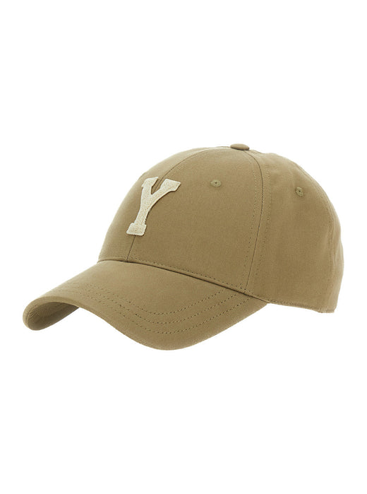 Saint Laurent 816871 Logo-Embroidered Cotton Baseball Cap — Beige Caps