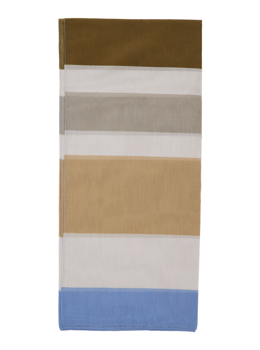 Saint Laurent Striped Cotton-Silk Scarf — Multicolor Cotton/silk Scarfs