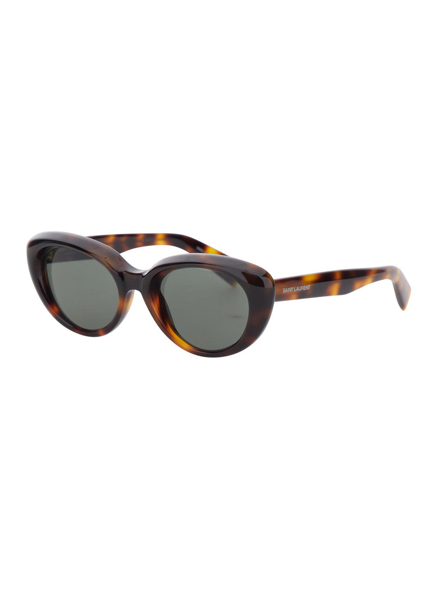 Saint Laurent 862852 Cat-Eye Sunglasses — Brown Cushion Acetate Frame
