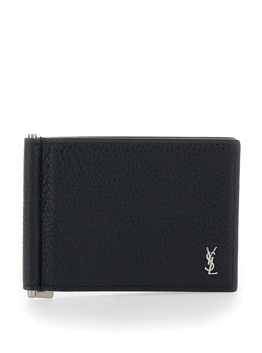 Saint Laurent Matte Calfskin Leather Wallet — Black