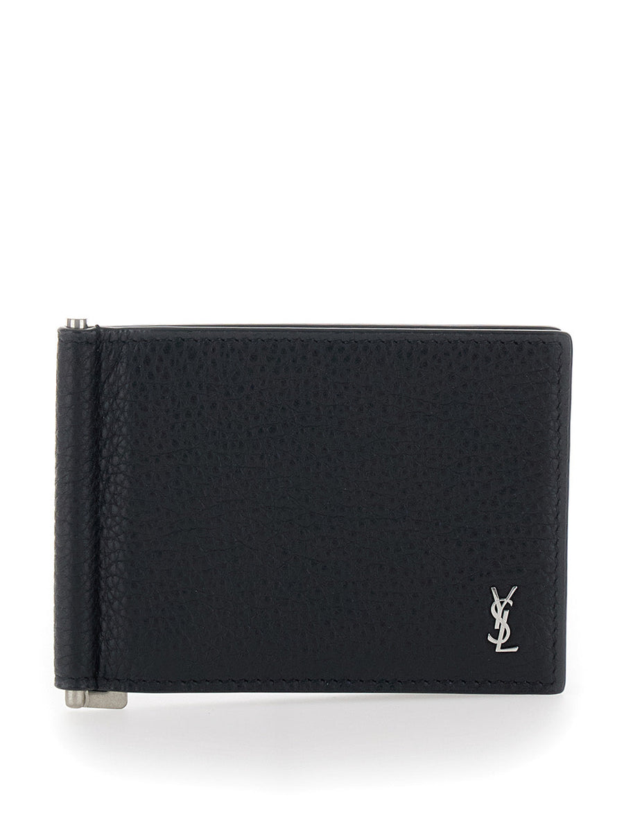 Saint Laurent Matte Calfskin Leather Wallet — Black