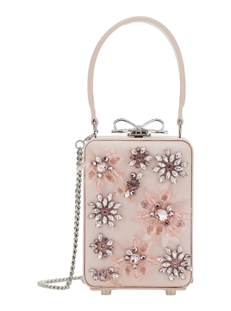 Self-Portrait Flora Clutch — Pink Polyester