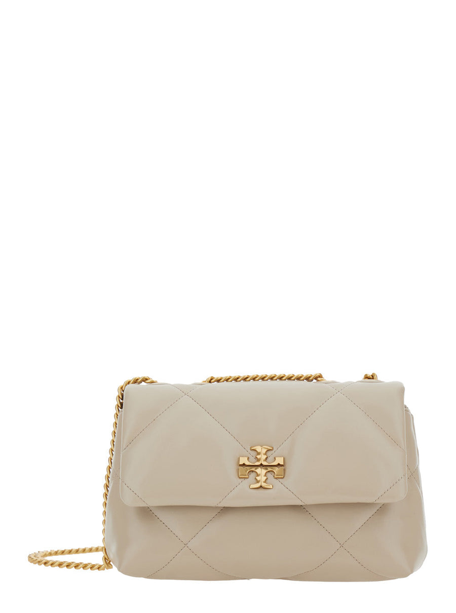 Tory Burch Kira Shoulder Bag — Beige Leather